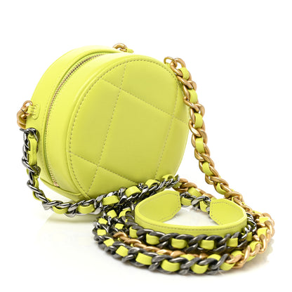 Chanel Lambskin Quilted Chanel 19 Round Clutch With Chain Yellow 2 of 8
