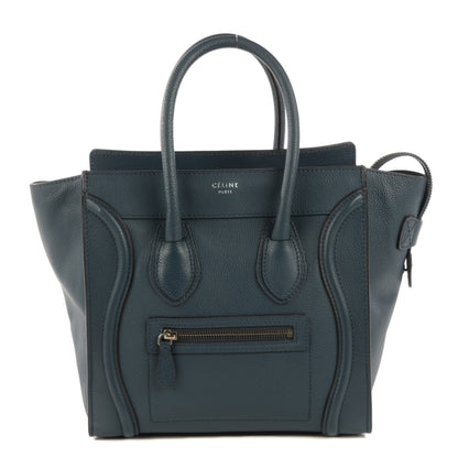 Celine Drummed Calfskin Micro Luggage Orage 1 of 9
