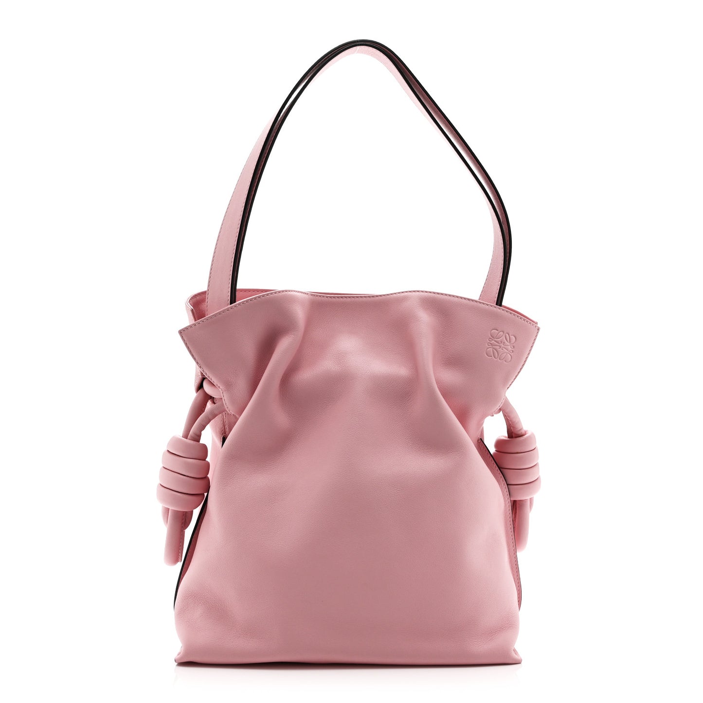 Calfskin Flamenco Knot Bag Pastel Pink