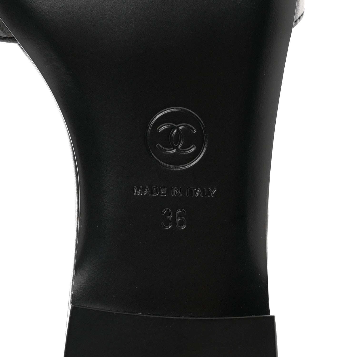 Chanel Lambskin Camellia CC Slides 36 Black 6 of 8