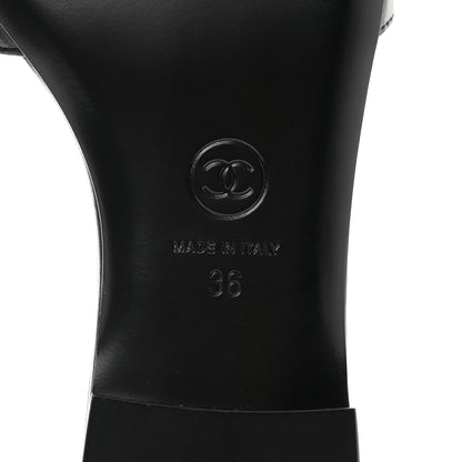 Chanel Lambskin Camellia CC Slides 36 Black 6 of 8