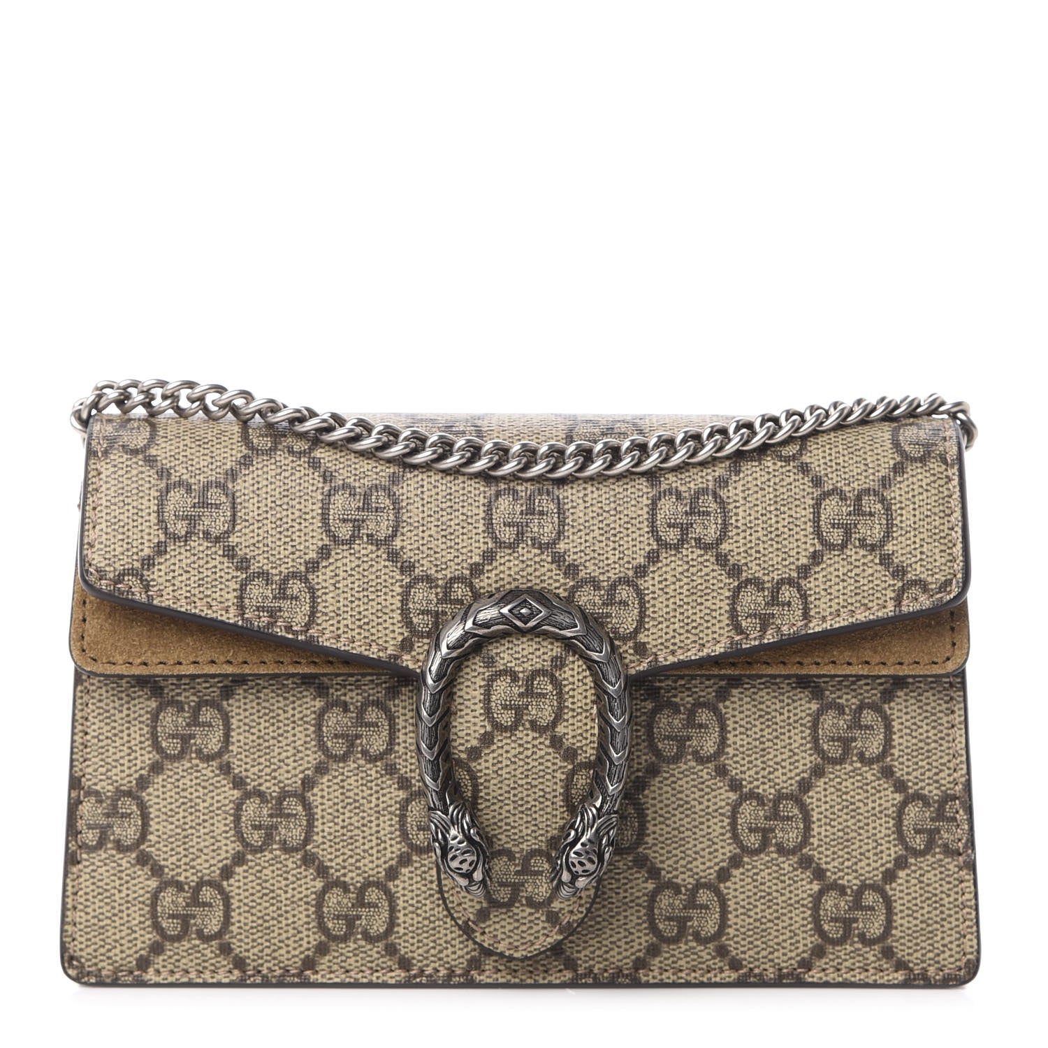 Gucci GG Supreme Monogram Super Mini Dionysus Shoulder Bag Taupe 1 of 12