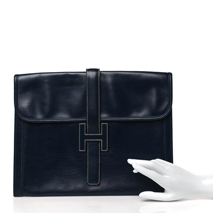 Hermes Box Jige GM Clutch Indigo 2 of 9