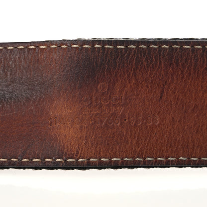 Gucci Calfskin Web Interlocking G Belt 95 38 Brown Cream 4 of 8