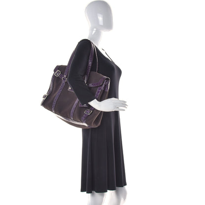 Prada Canapa Cocco Sacca Shoulder Bag Ebano Malva 2 of 11