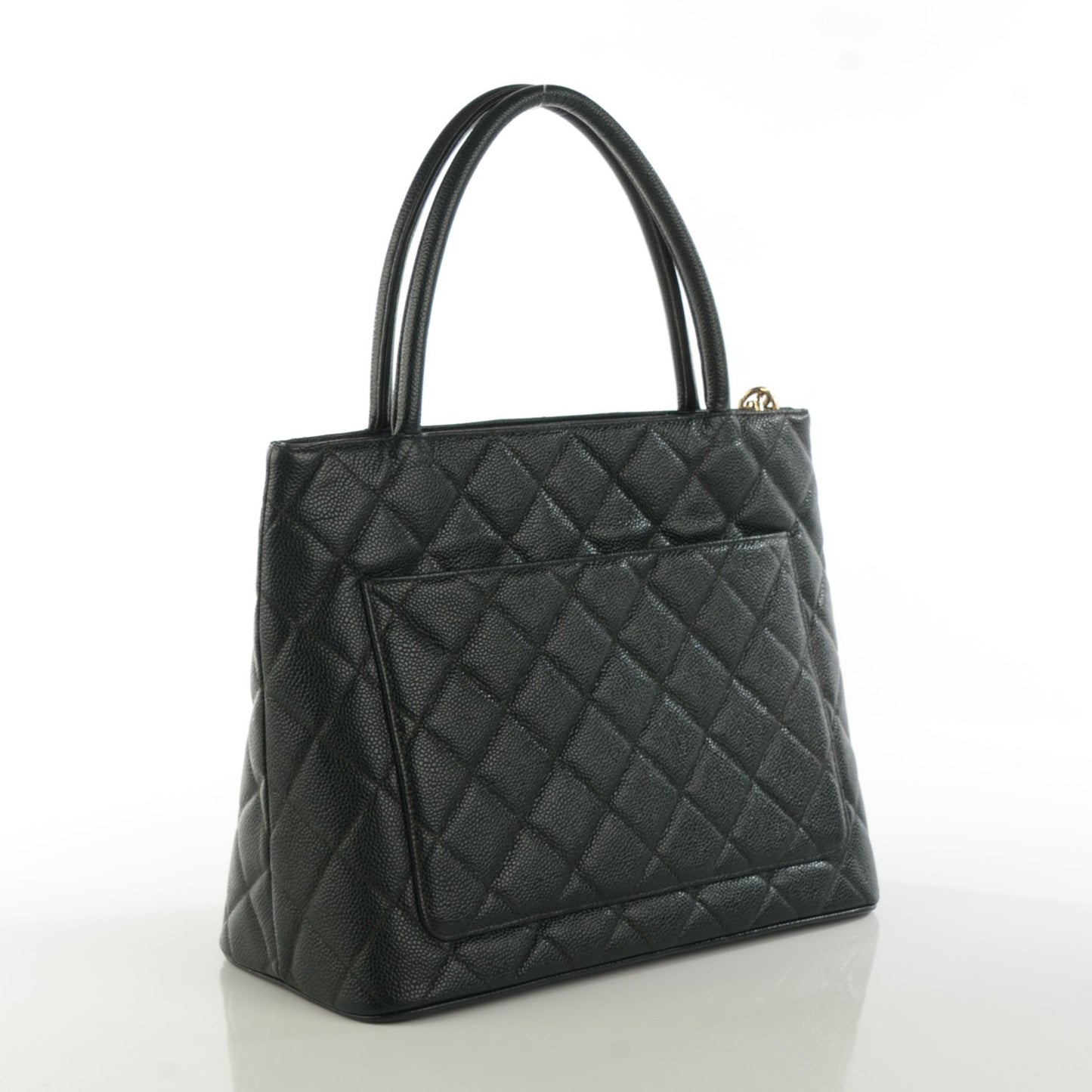 Caviar Quilted Medallion Tote Dark Green