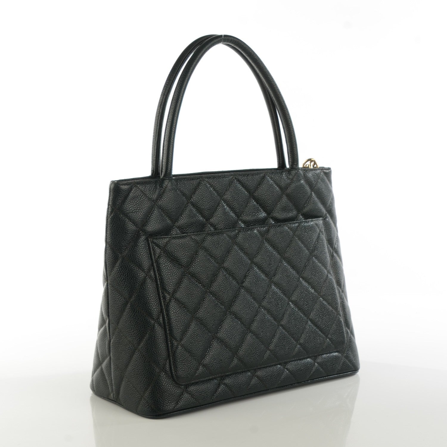 Chanel Caviar Quilted Medallion Tote Dark Green 3 of 7