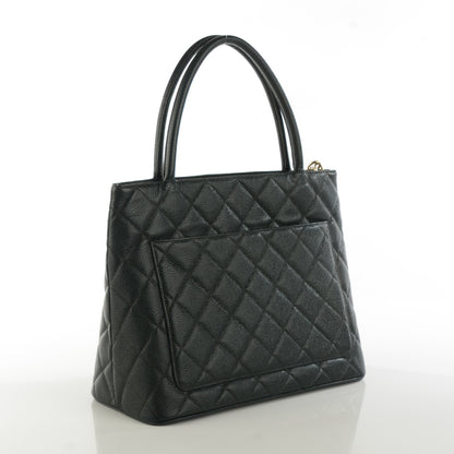 Chanel Caviar Quilted Medallion Tote Dark Green 3 of 7