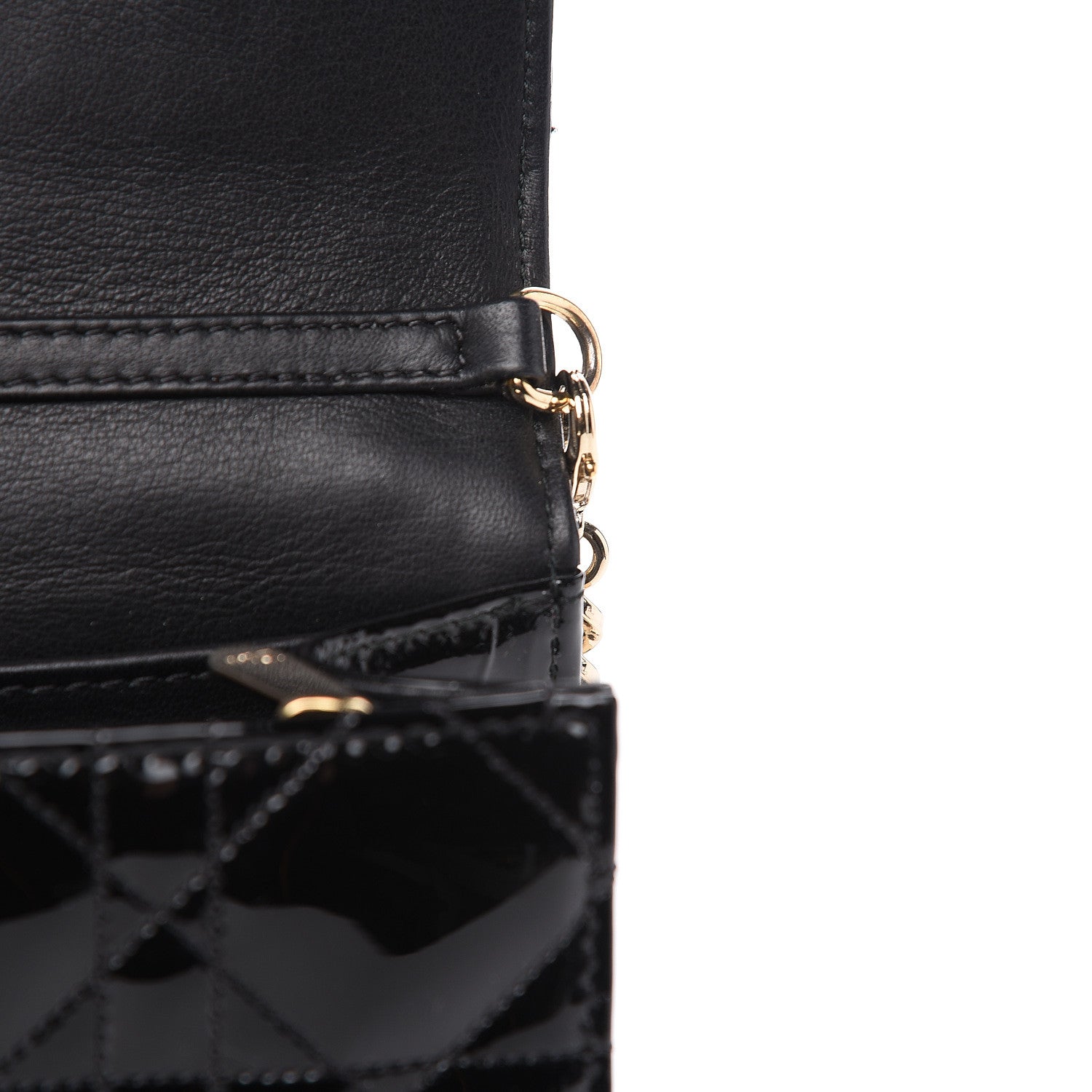 Christian Dior Patent Cannage Miss Dior Promenade Pouch Black 8 of 10