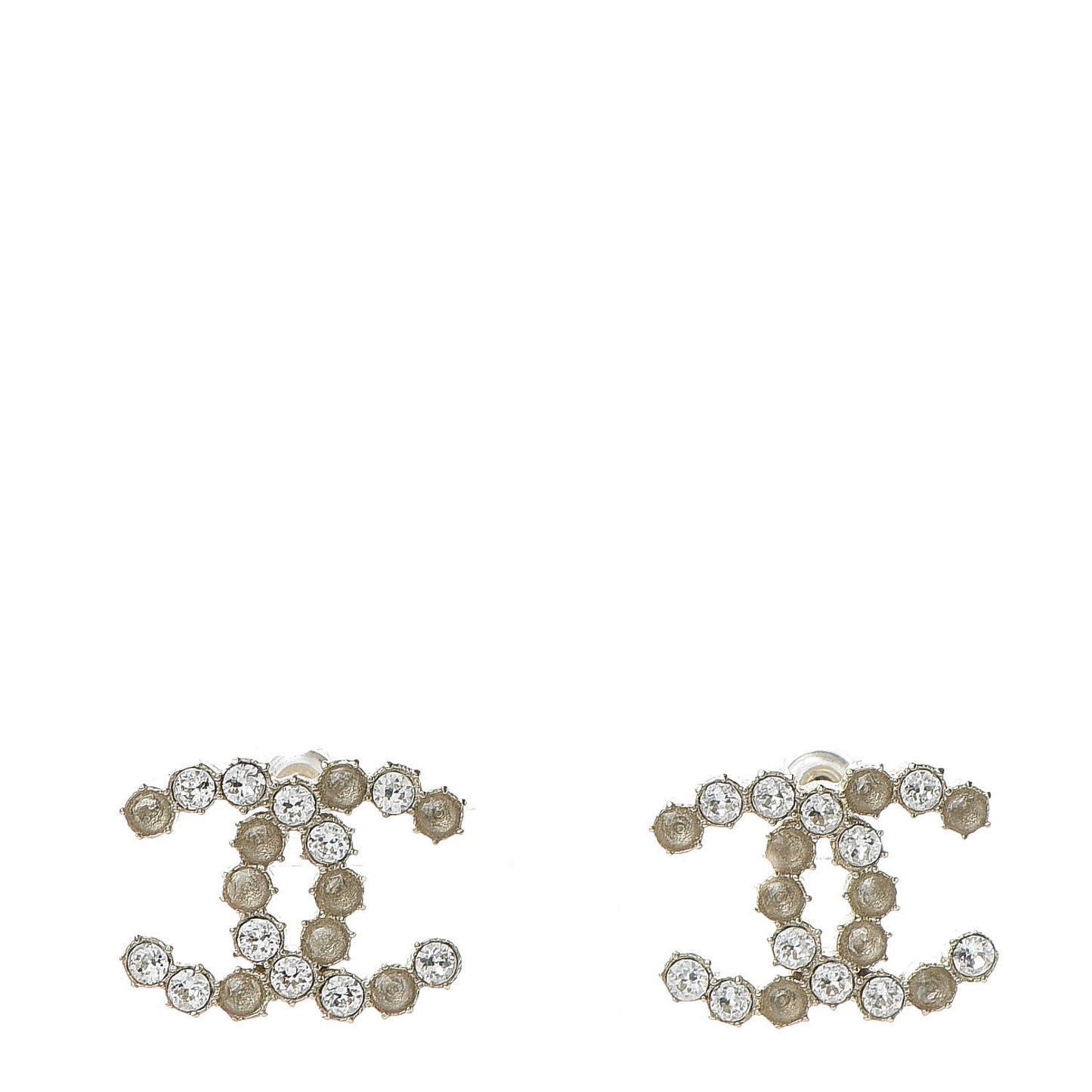 Crystal CC Earrings Light Gold
