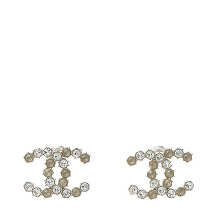 Chanel Crystal CC Earrings Light Gold 1 of 4