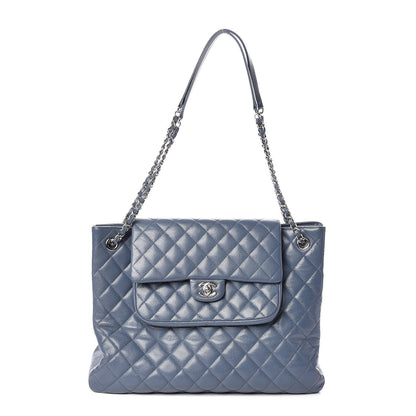 Chanel Caviar Quilted Flap Tote Blue 1 of 11