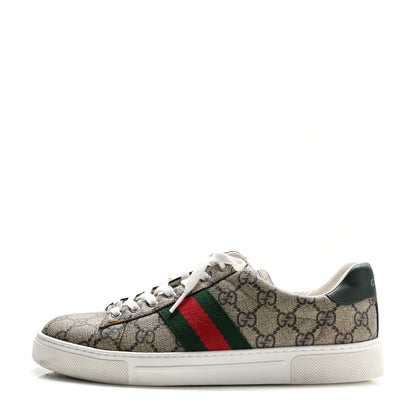 Gucci GG Supreme Monogram Womens New Ace Low-Top Sneaker 37.5 Beige 1 of 10