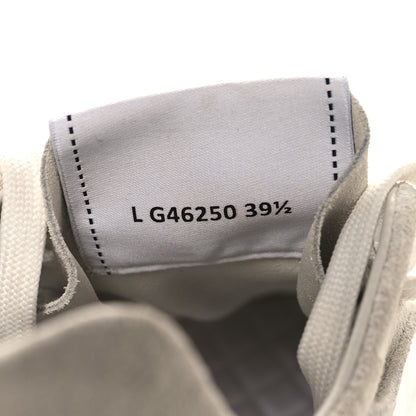 Chanel Laminated Calfskin Suede CC Sneakers 39.5 Silver Light Grey 7 of 9