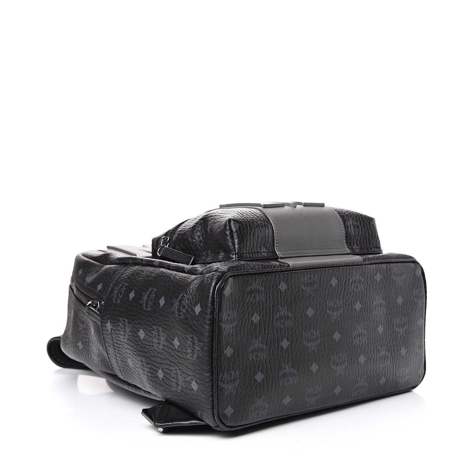 MCM Visetos Medium Stark Logo Stripe Backpack Black 3 of 12