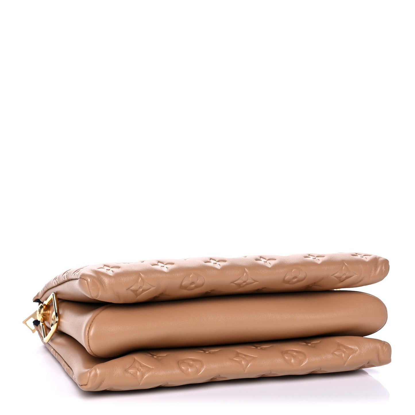 Lambskin Embossed Monogram Coussin PM Camel