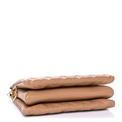 Louis Vuitton Lambskin Embossed Monogram Coussin PM Camel 4 of 12