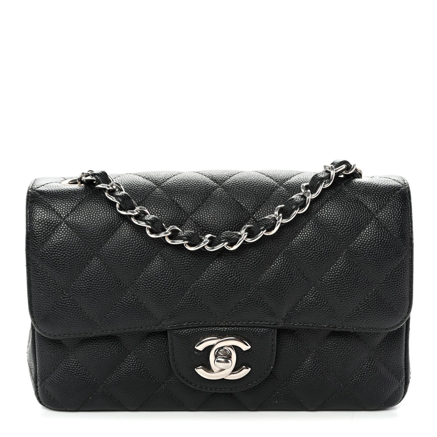 Caviar Quilted Mini Rectangular Flap Black