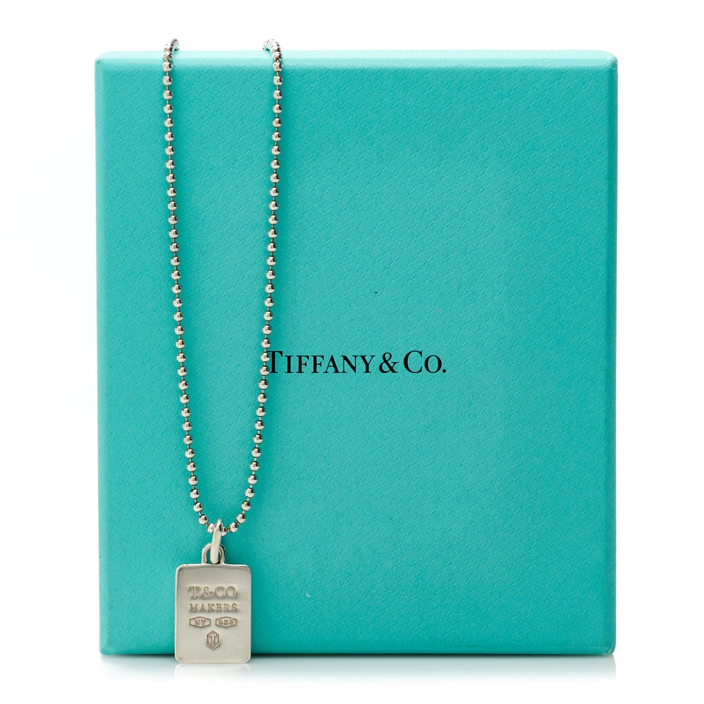 Sterling Silver 1837 Makers Square Pendant Necklace