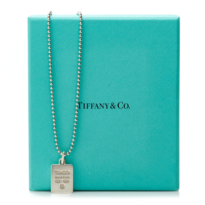 Tiffany Sterling Silver 1837 Makers Square Pendant Necklace 7 of 7