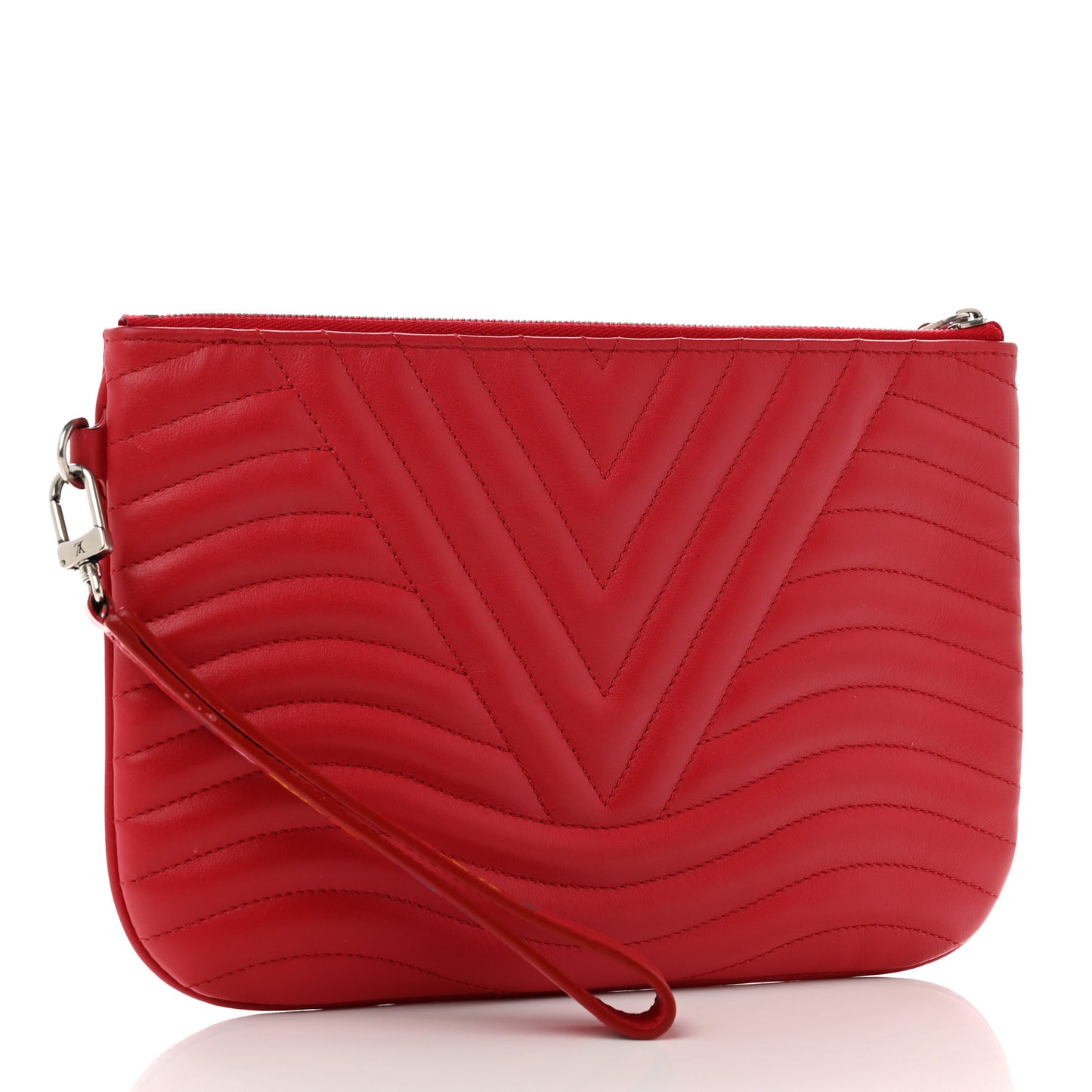 Calfskin New Wave Zipped Pochette Ecarlate