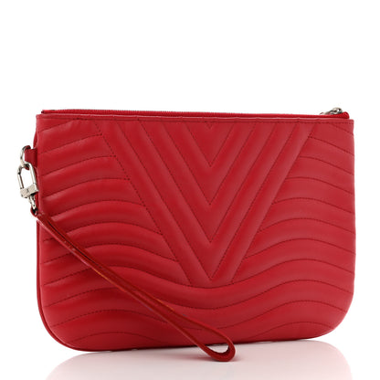 Louis Vuitton Calfskin New Wave Zipped Pochette Ecarlate 3 of 6