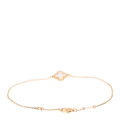Van Cleef & Arpels 18K Yellow Gold Mother of Pearl Sweet Alhambra Bracelet 3 of 5