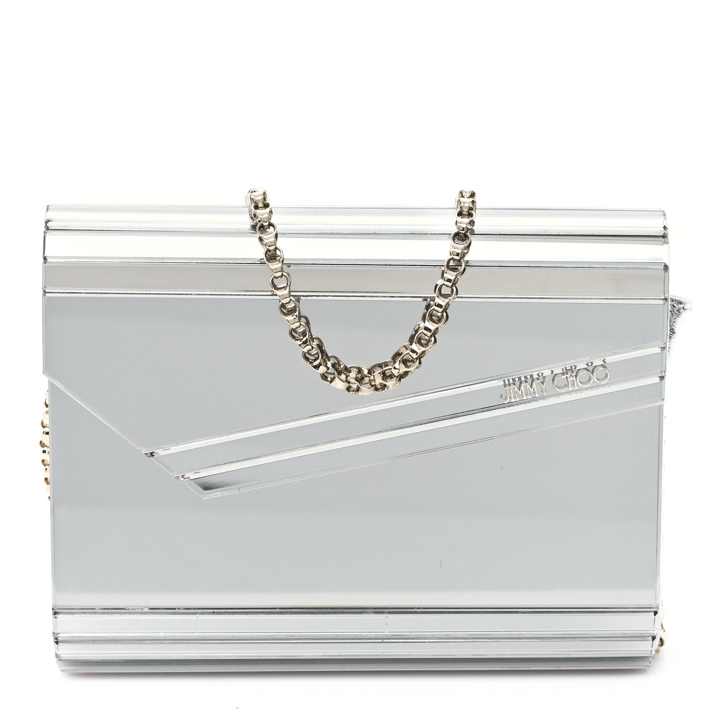 Acrylic Candy Mirror Clutch Silver