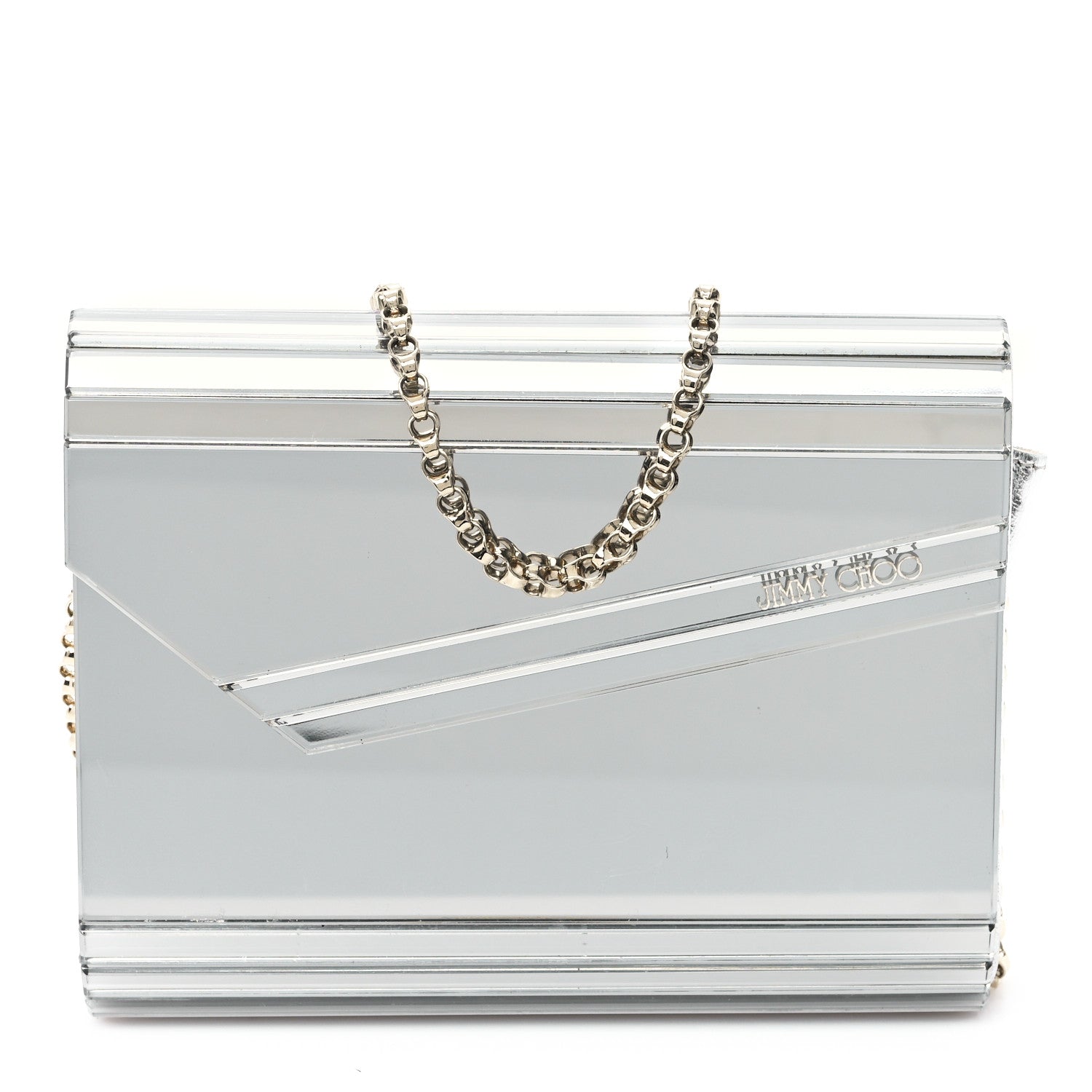 Jimmy Choo Acrylic Candy Mirror Clutch Silver 1 of 10