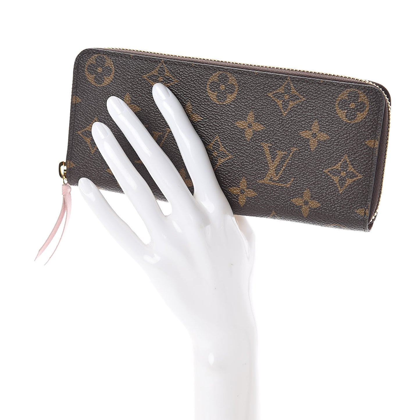 Monogram Clemence Wallet Rose Ballerine