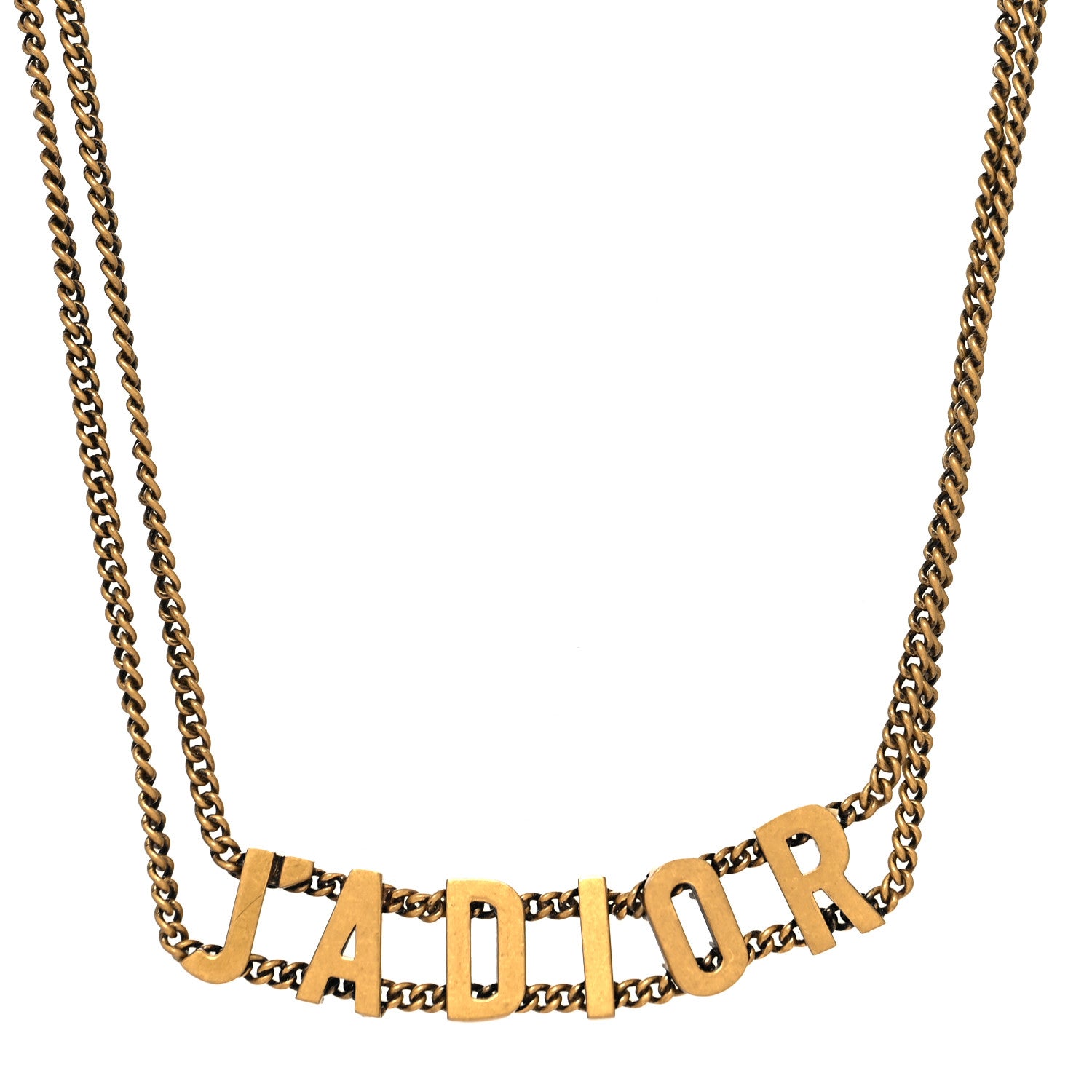 Christian Dior Metal J'Adior Choker Necklace Aged Gold 1 of 5