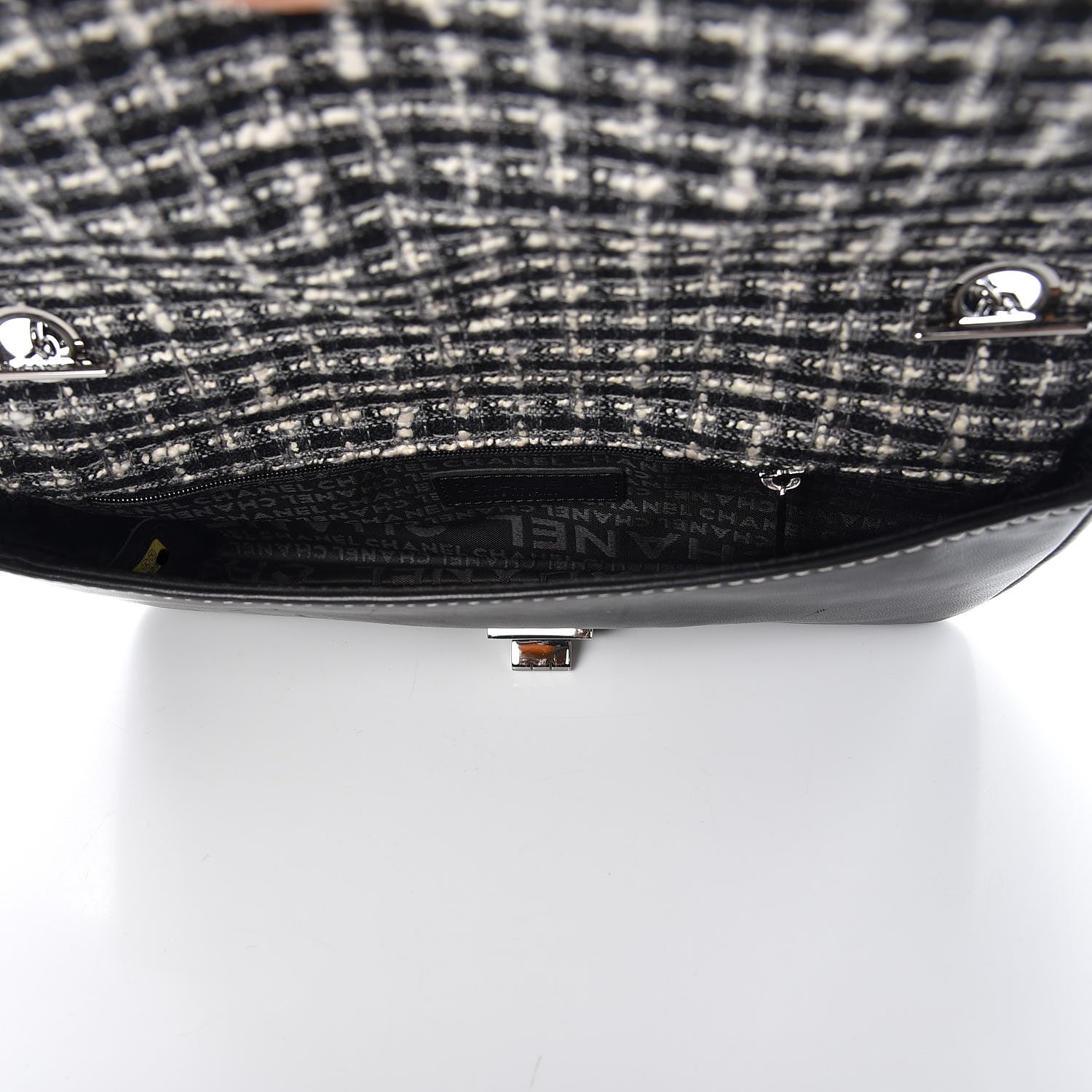 Chanel Lambskin Tweed East West Flap Black 5 of 7