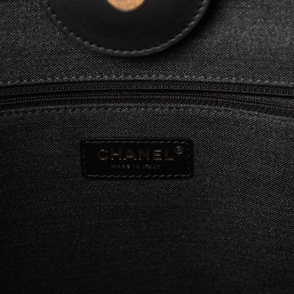 Chanel Calfskin Medium Deauville Tote Black 6 of 9