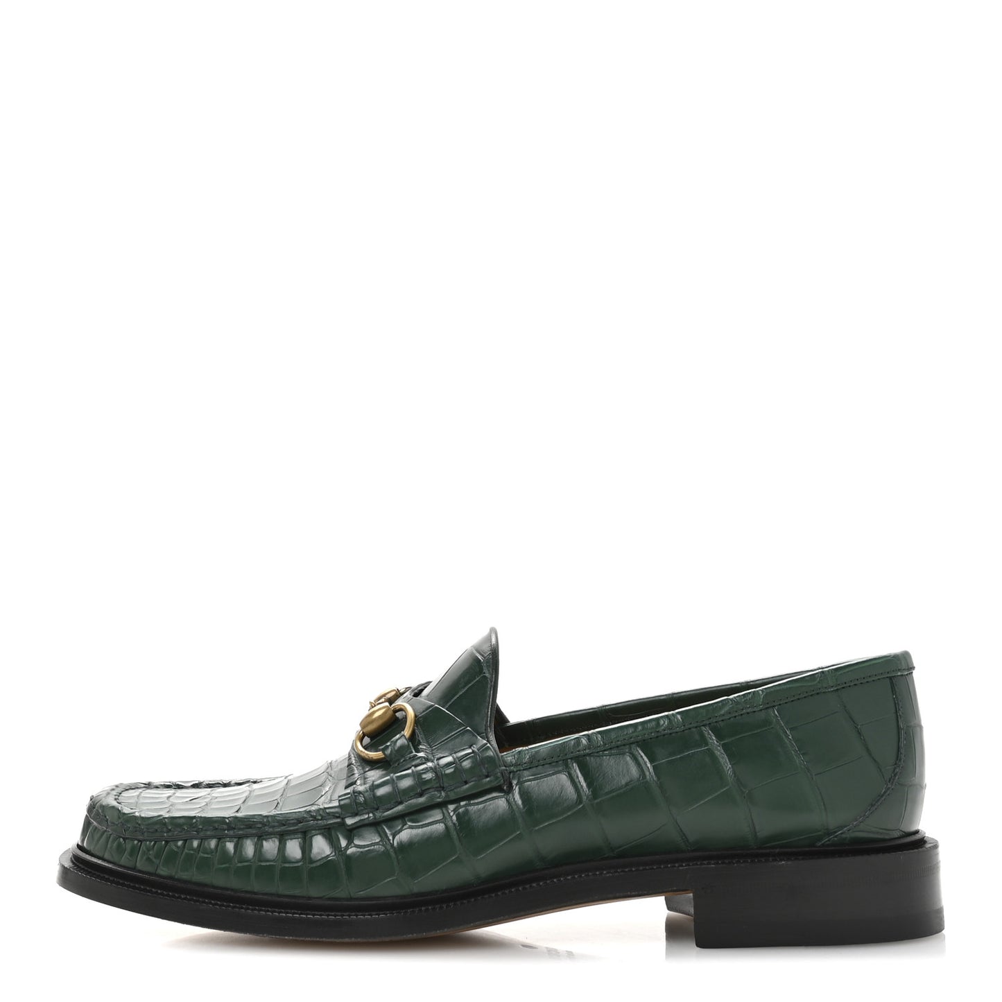 Alligator Nappa Mens Horsebit Loafers 11 Vintage Green