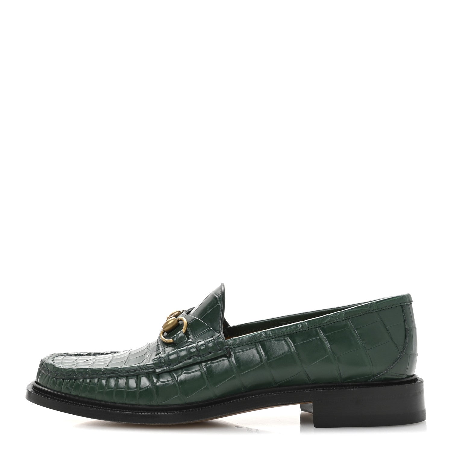 Gucci Alligator Nappa Mens Horsebit Loafers 11 Vintage Green 1 of 9