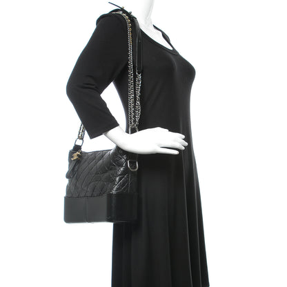 Chanel Aged Calfskin Quilted Medium Gabrielle Hobo Black 2 of 14