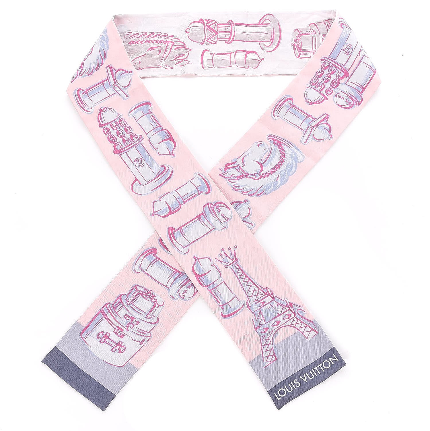 Louis Vuitton Silk Chess Bandeau Blue Ciel 1 of 4