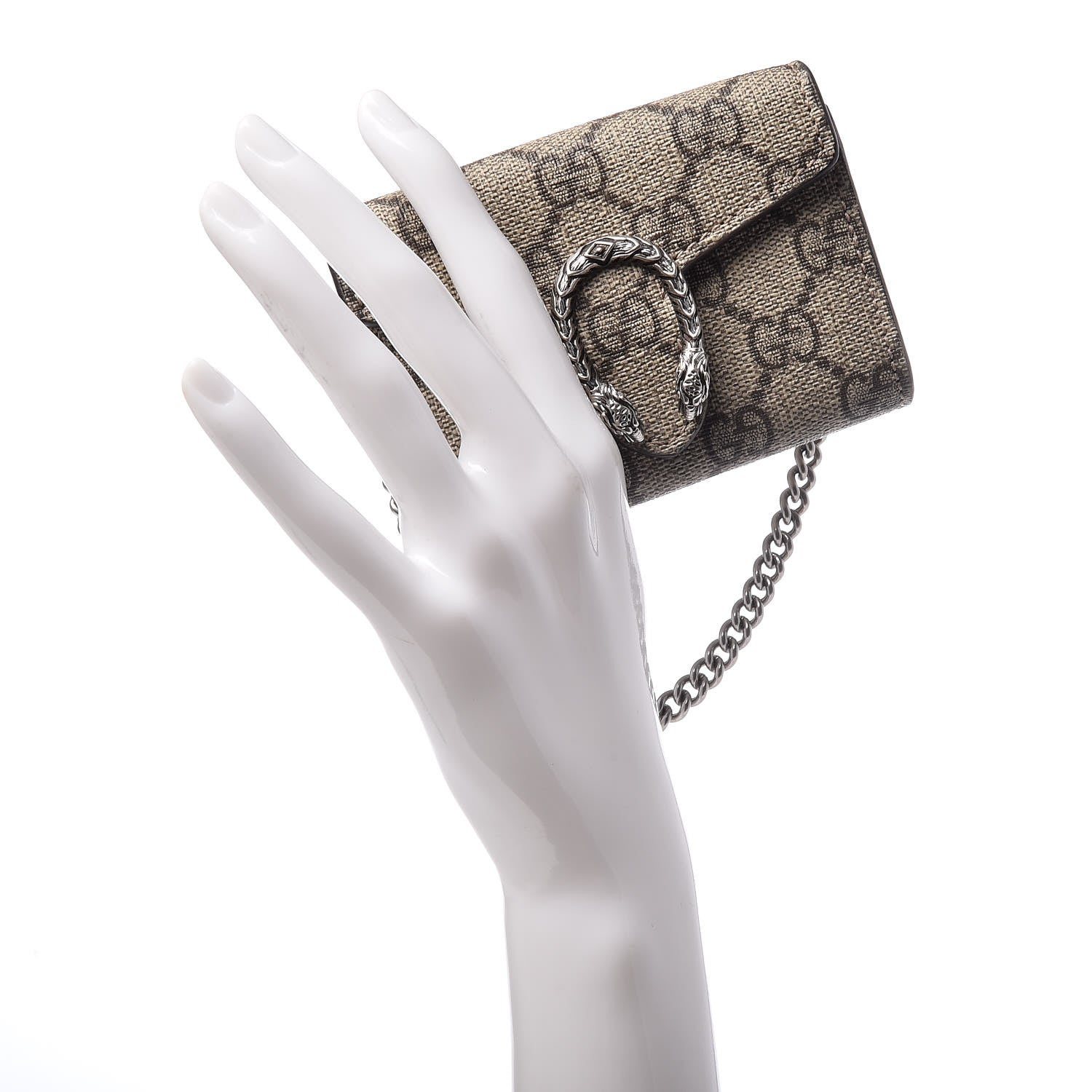 Gucci GG Supreme Monogram Dionysus Coin Purse Taupe 2 of 10