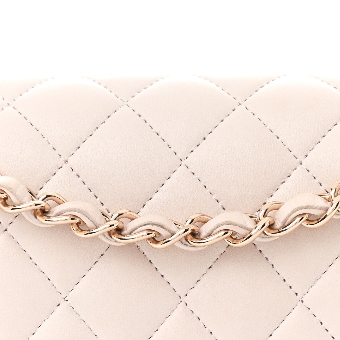 Lambskin Quilted Medium Double Flap Light Pink