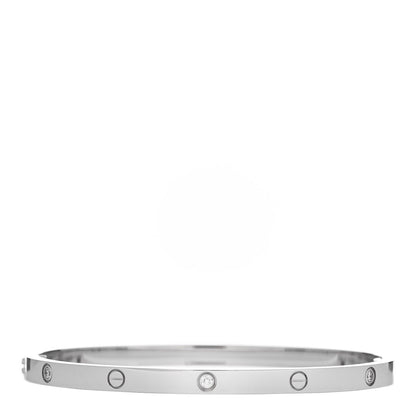 Cartier 18K White Gold 6 Diamond Small LOVE Bracelet 16 2 of 5
