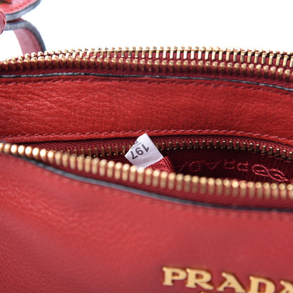 Prada Vitello Phenix Double Zip Crossbody Bag Scarlatto 10 of 13
