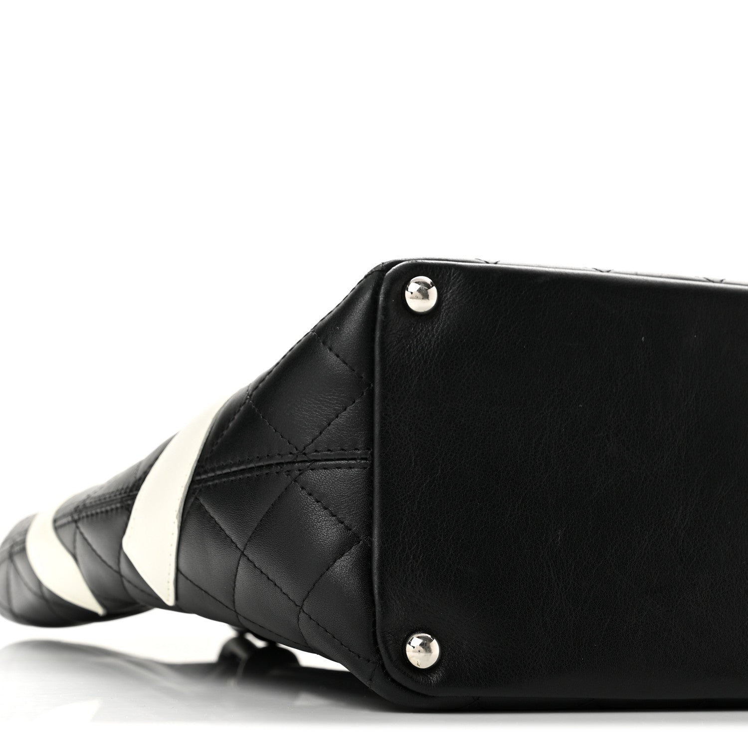 Chanel Calfskin Quilted Medium Cambon Tote Black White 9 of 13
