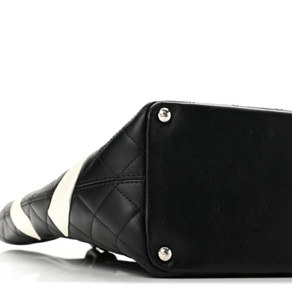 Chanel Calfskin Quilted Medium Cambon Tote Black White 9 of 13