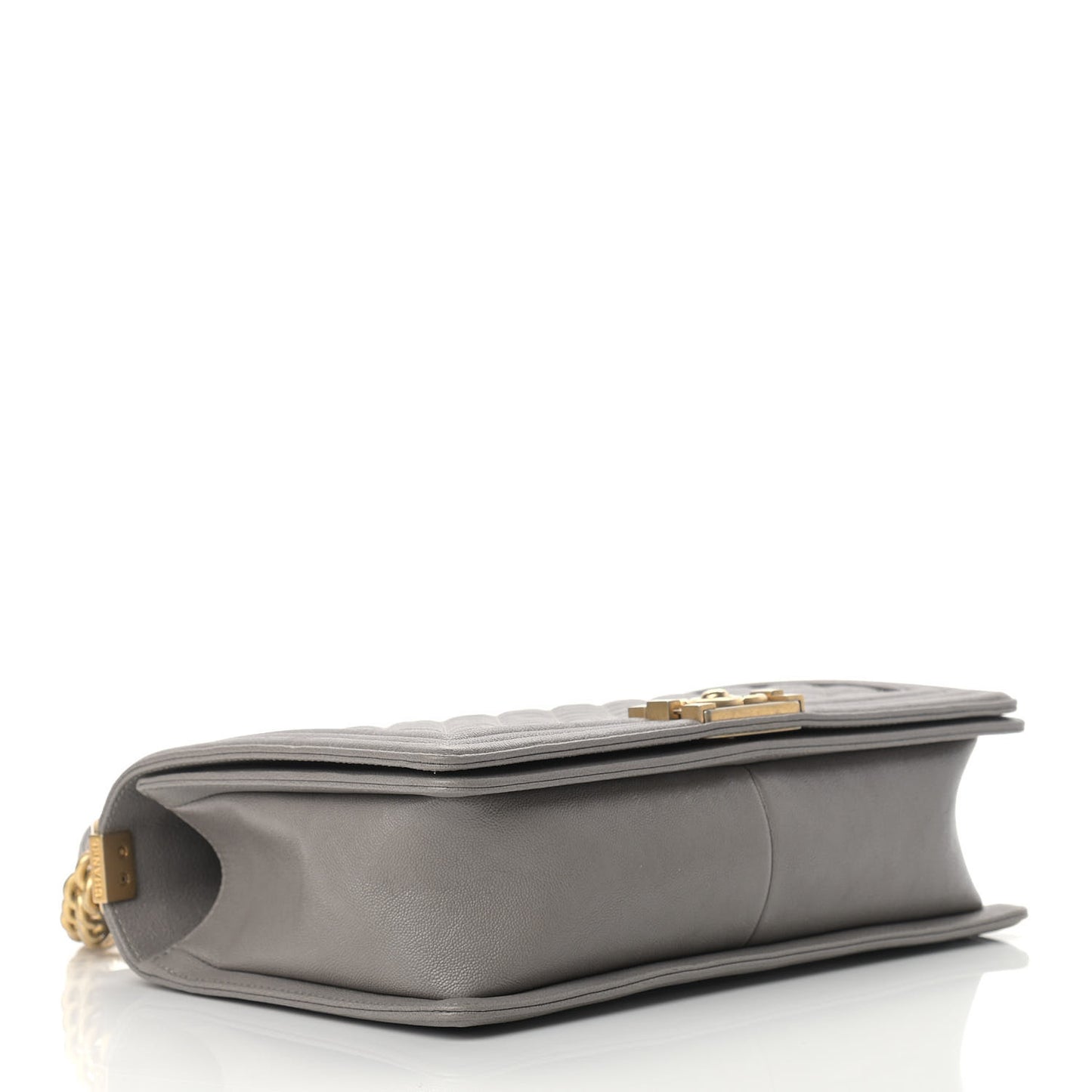 Caviar Quilted New Medium Boy Flap Grey