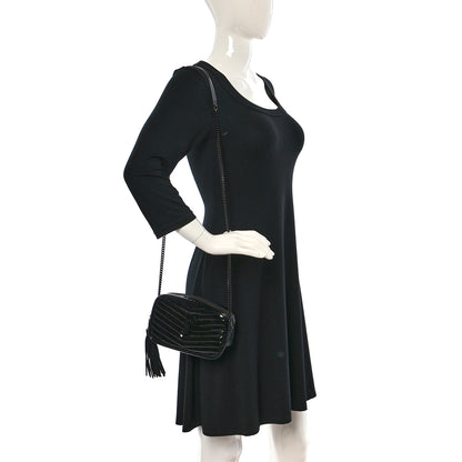 Saint Laurent Patent Calfskin Matelasse Monogram Mini Lou Camera Bag Black 2 of 10