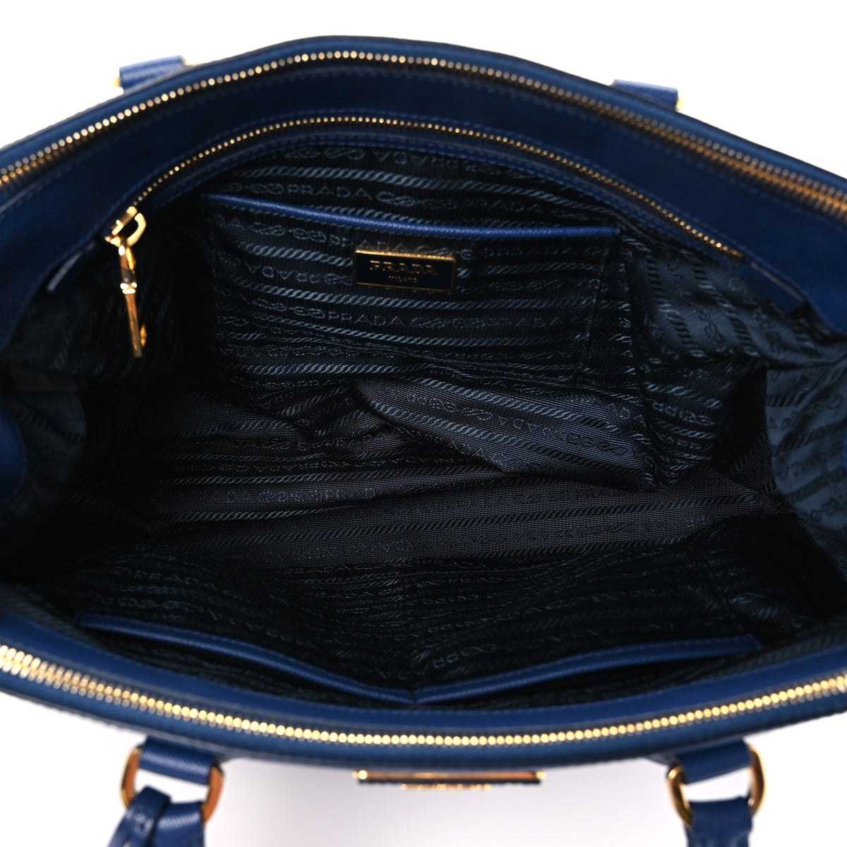 Prada Saffiano Lux Medium Galleria Double Zip Tote Blue 5 of 11