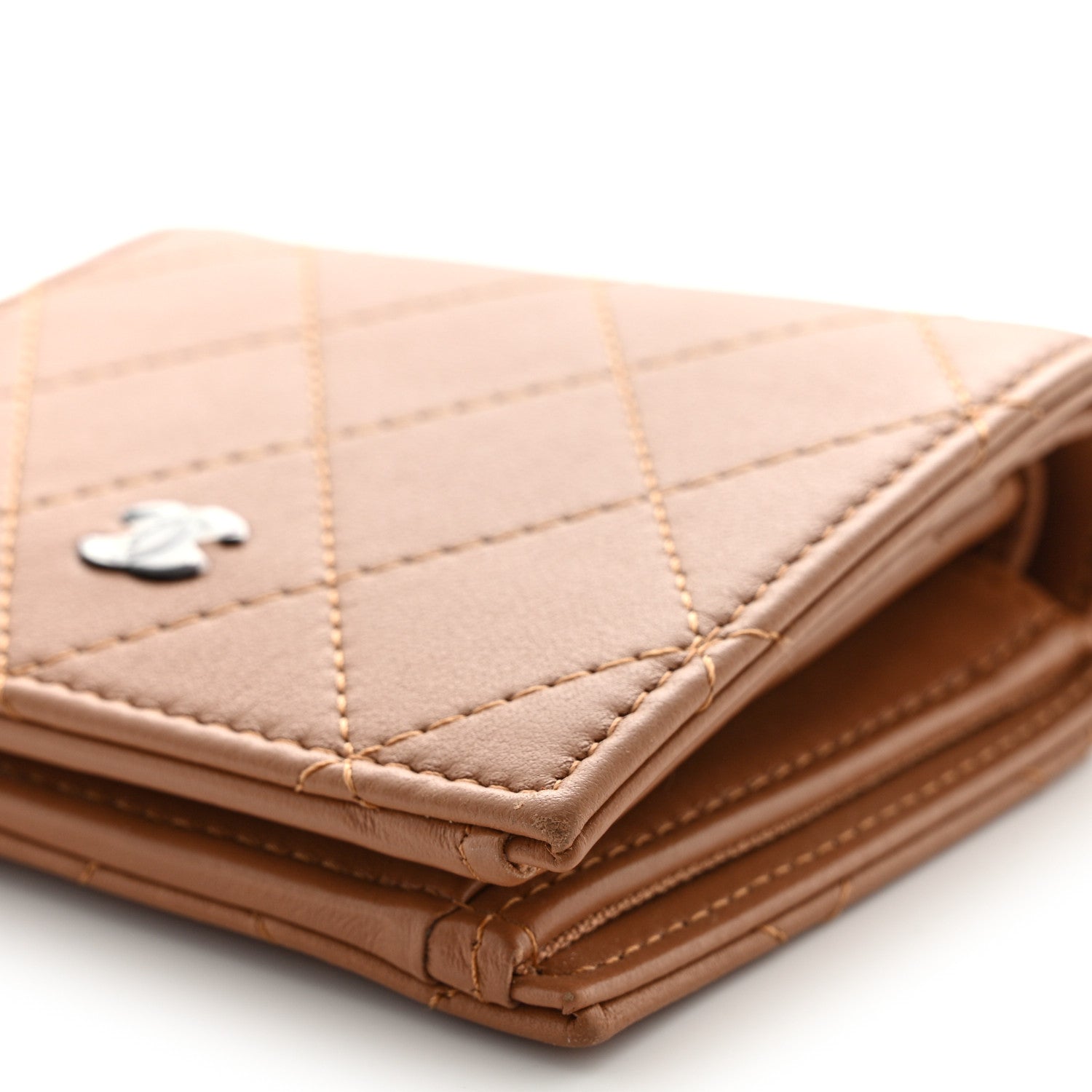 Chanel Calfskin Quilted Compact Bifold Wallet Pink 11 of 12