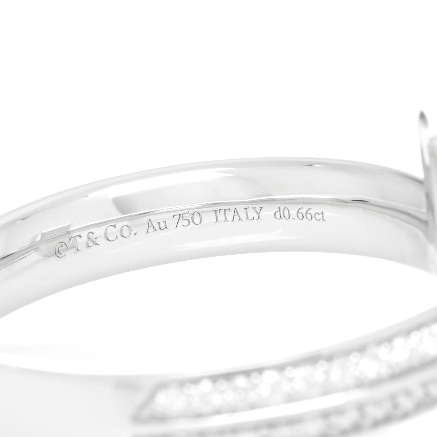 Tiffany 18K White Gold Diamond T T1 Wide Ring 67 11.75 4 of 5