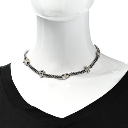 Chanel Ruthenium Crystal Chain CC Lucky Charms Choker Silver 2 of 5
