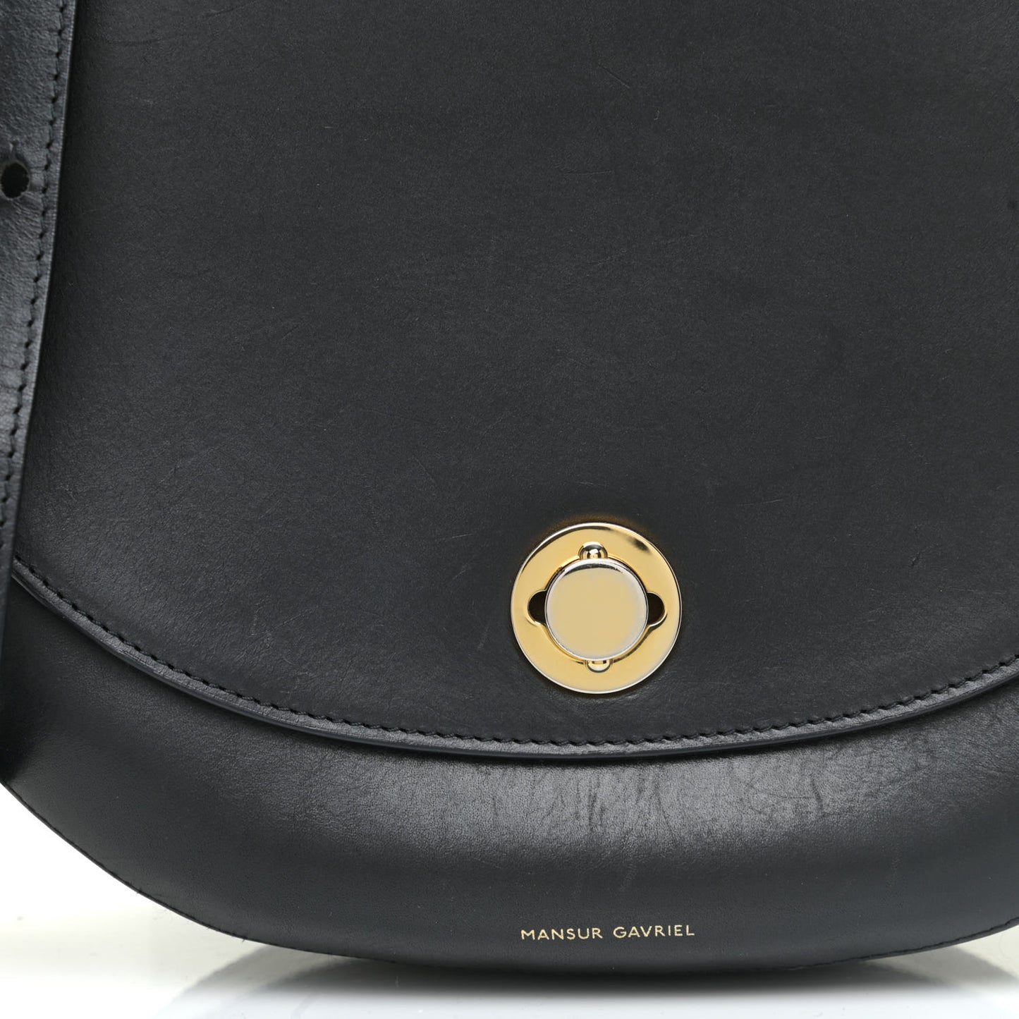 Calfskin Saddle Crossbody Bag Black